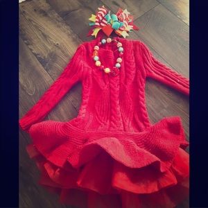 Girls dress ruffle bottom. Sz 5